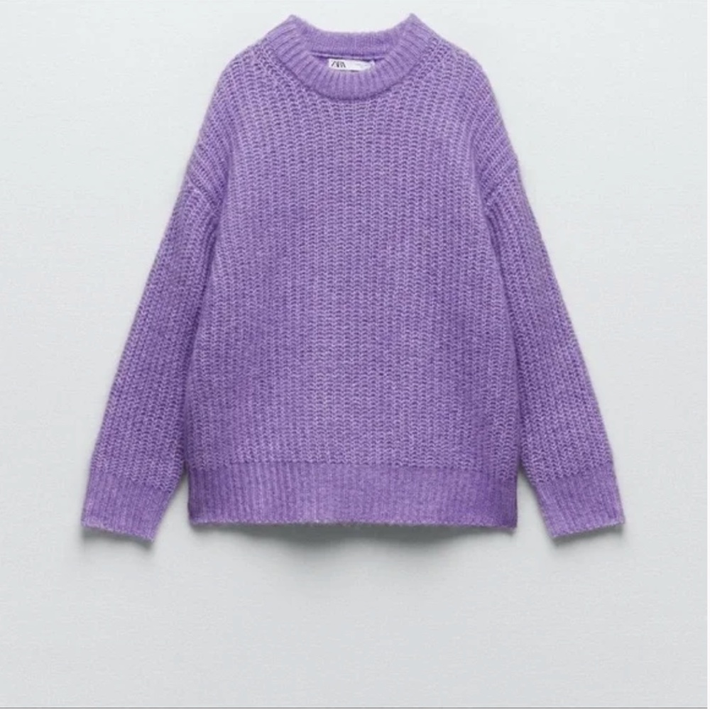 ZARA BLOGGERS FAV PURL KNIT SWEATER LILAC NWT - Picture 5 of 8